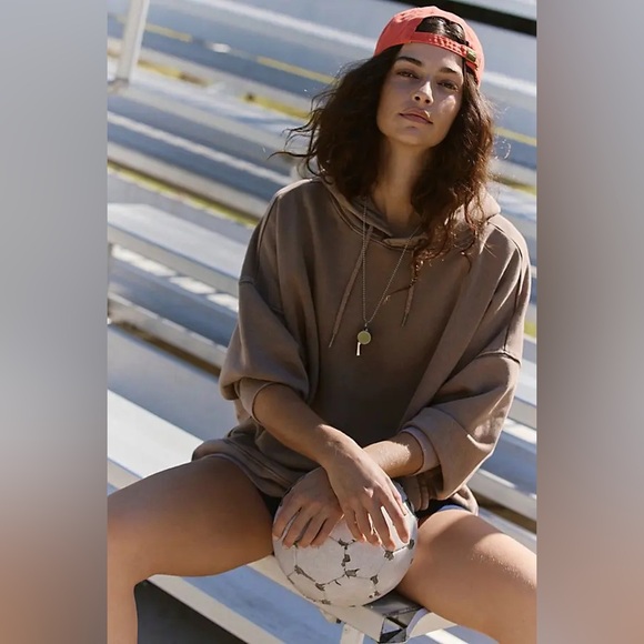 NWT FREE PEOPLE MOVEMENT Sprint To The Finish Hoodie | Hickory MSRP $108 Size XS - Picture 5 of 10